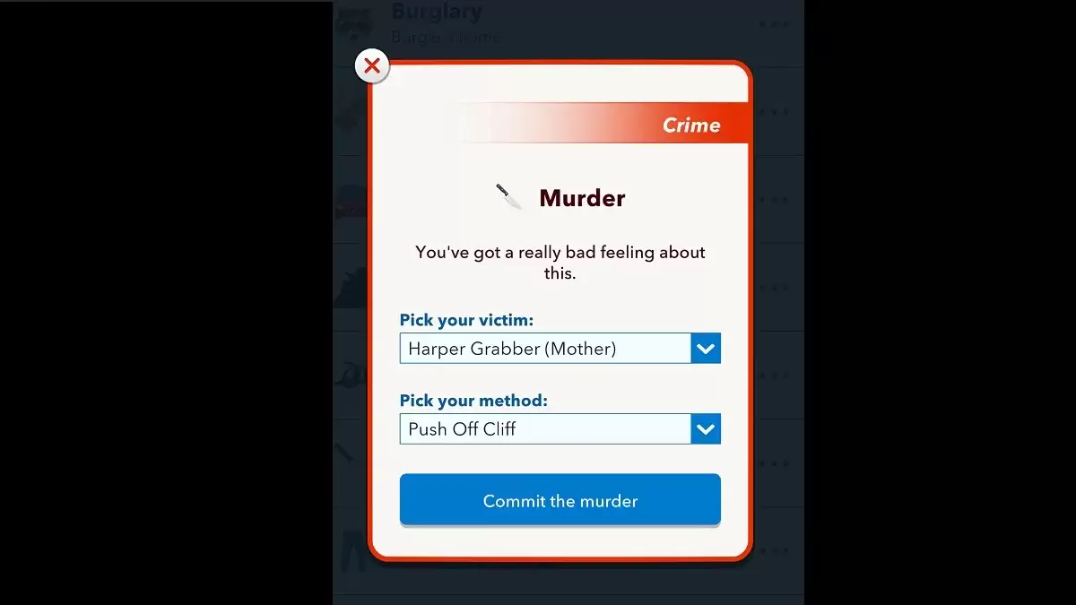 Bitlife谋杀菜单