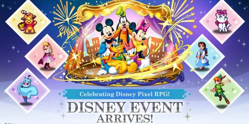 Disney Pixel RPG: Mickey, Pooh, Ariel Junte -se ao Puzzle & Dragons