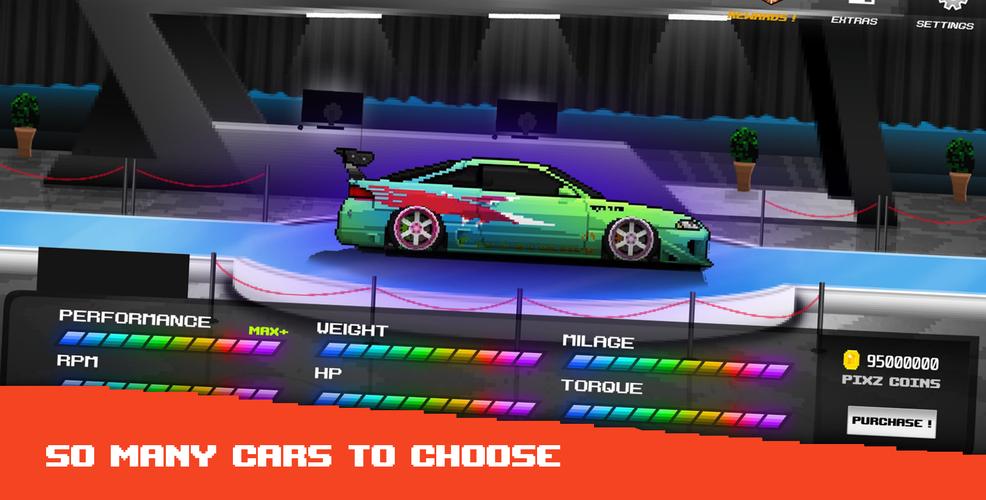Pixel Car: Reckless Racer Captura de tela 2