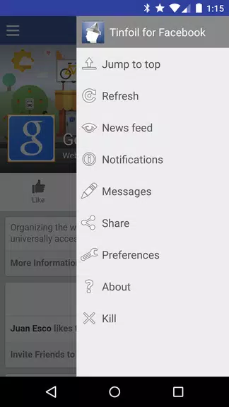 Tinfoil for Facebook Captura de tela 1