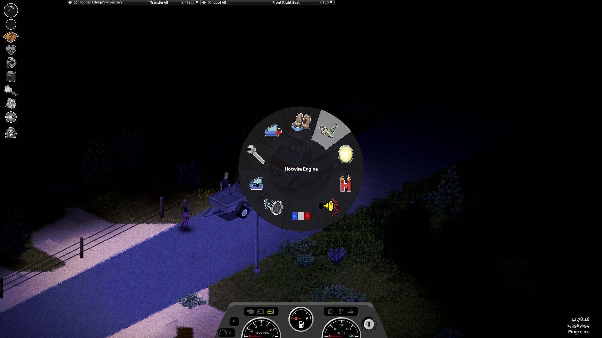 Cambio de hot de un automóvil en Project Zomboid