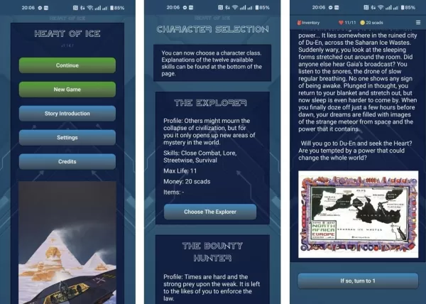 Navegar las opciones para sobrevivir en la aventura de texto del corazón de hielo