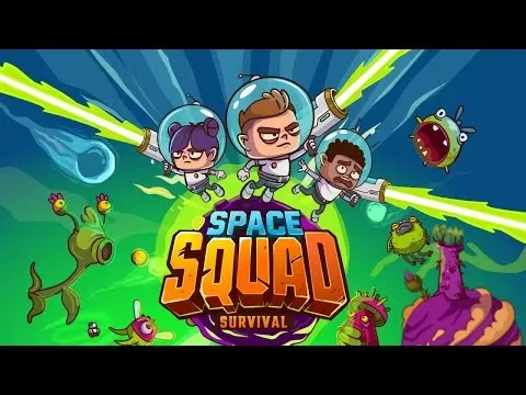 Captura de tela da jogabilidade de Space Squad Survival mostrando personagens fofos em uma espaçonave