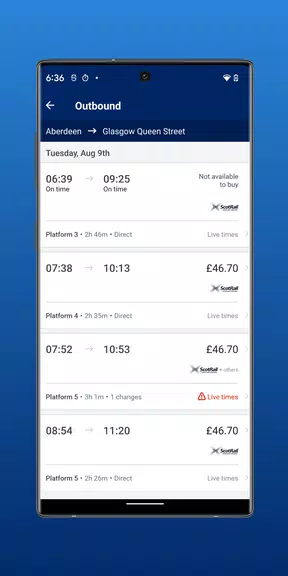 ScotRail Train Times & Tickets スクリーンショット 1