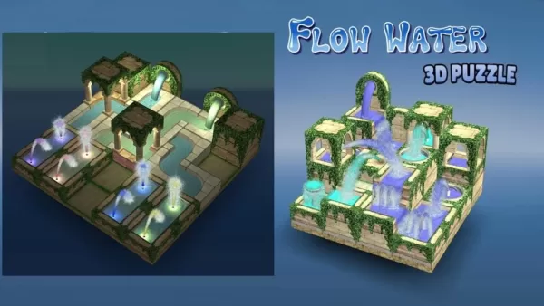 Новая 3D -головоломка: фонтан с водой потока - вращение, подключение, поток