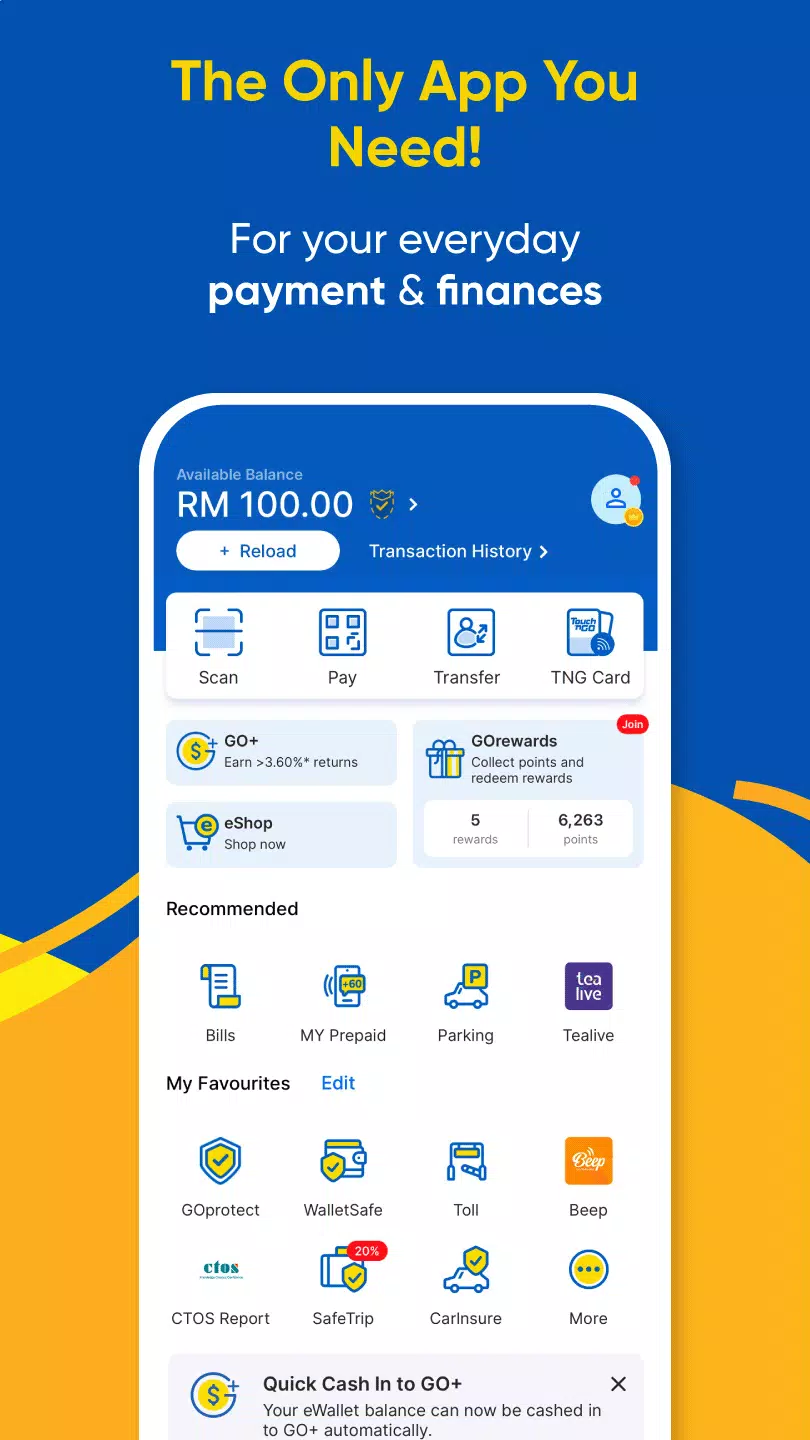 Touch ’n Go eWallet स्क्रीनशॉट 0