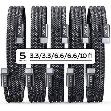 Cabos USB Tipo-C de 5 pacote agora $ 8