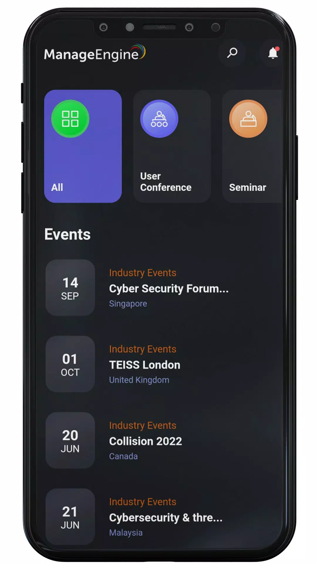 ManageEngine Events 스크린샷 1