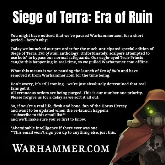 La déclaration de Games Workshop.