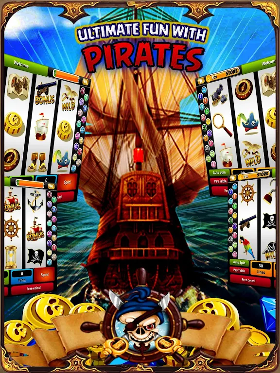 Pirate Treasure Mega Slots स्क्रीनशॉट 2