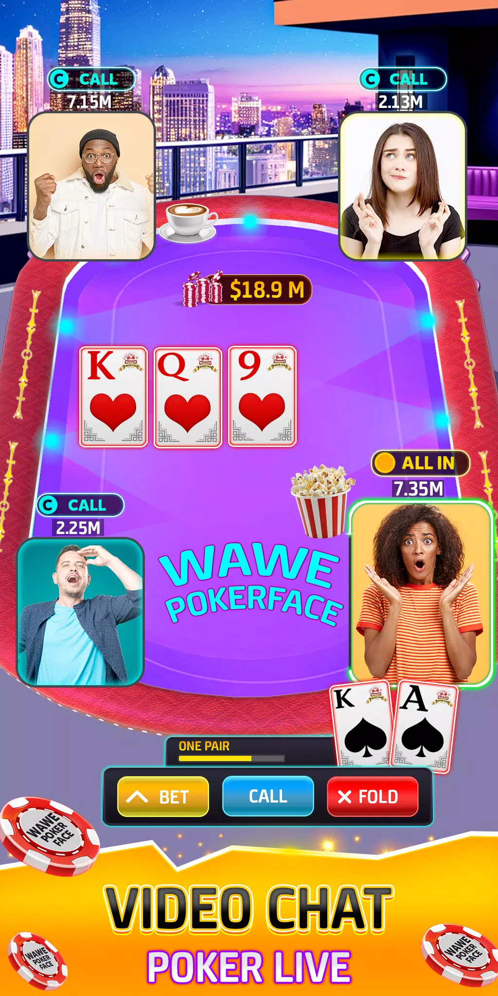 Wawe Poker Face - Holdem Poker 스크린샷 2