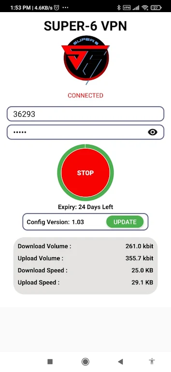 SUPER 6 VPN Capture d'écran 1
