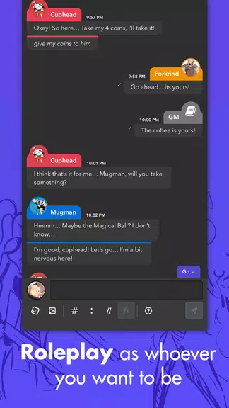 mRPG - Chat app to play RPGs スクリーンショット 1