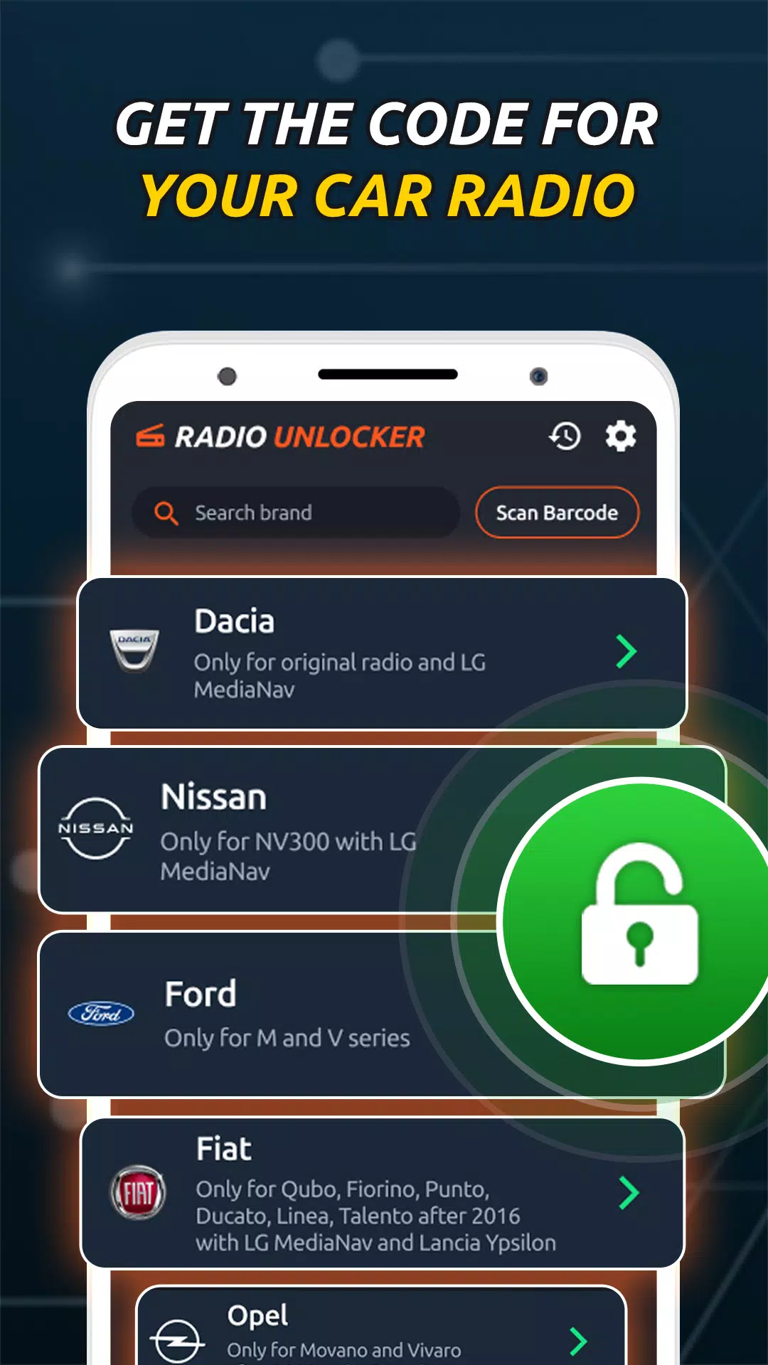 Radio Code Generator Unlocker應用截圖第1張