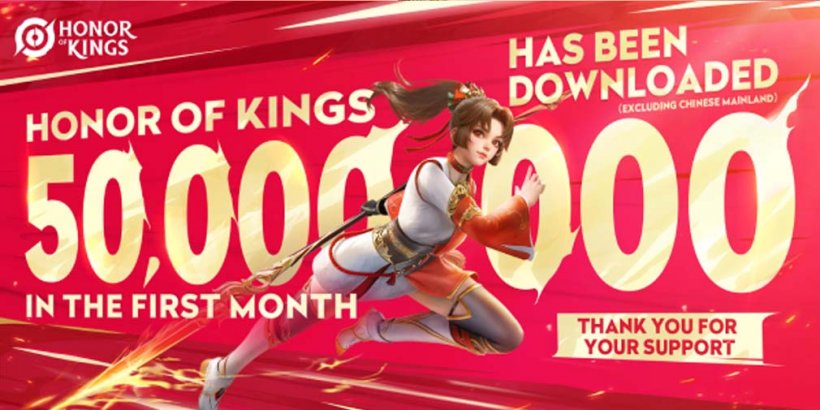 Honor of Kings ultrapassa impressionantes 50 milhões de downloads desde seu lançamento global 