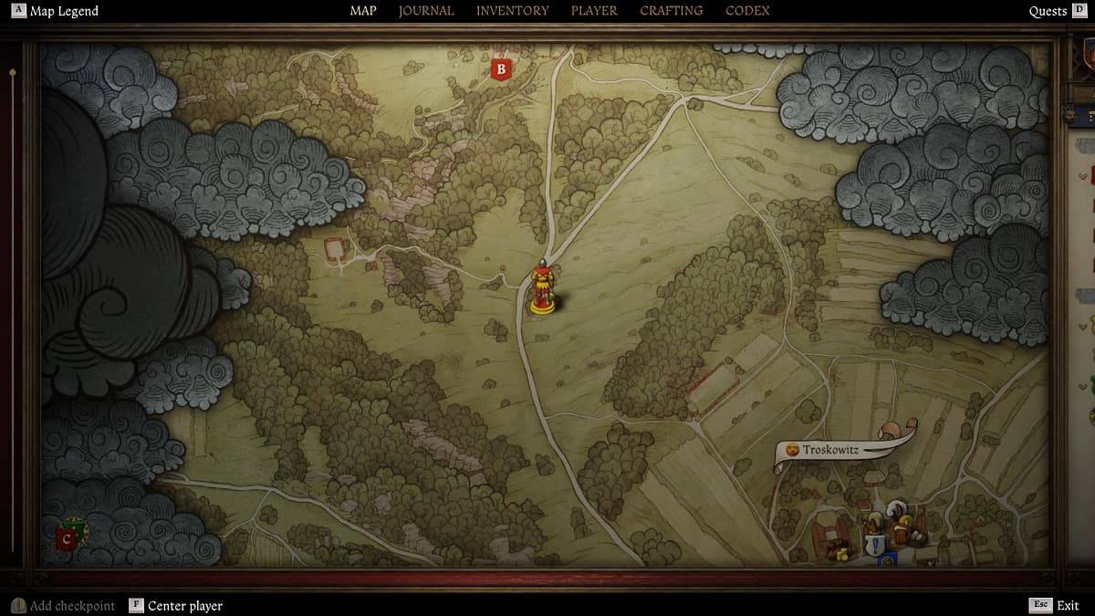 Dogwood Village Arc sur la carte dans le royaume Come Deliverance 2