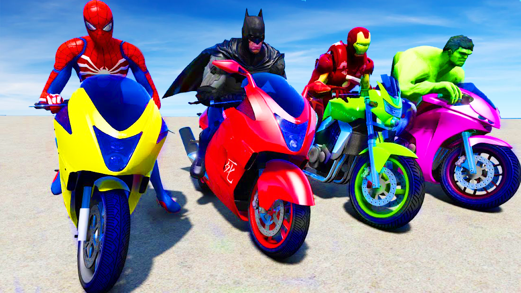 Superhero Bike Stunt Games 3D स्क्रीनशॉट 0