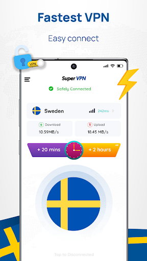 Sweden VPN: Get Sweden IP Captura de pantalla 0