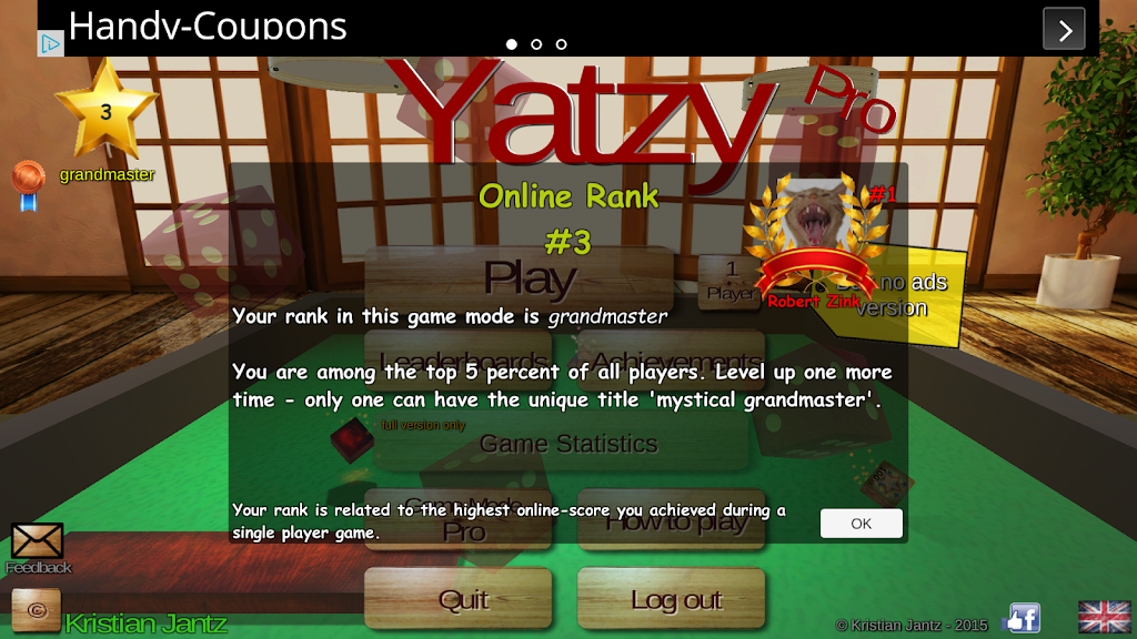 Yatzy 3D Captura de pantalla 1