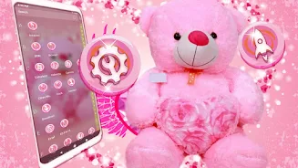 Pink Teddy Bear Theme 스크린샷 3