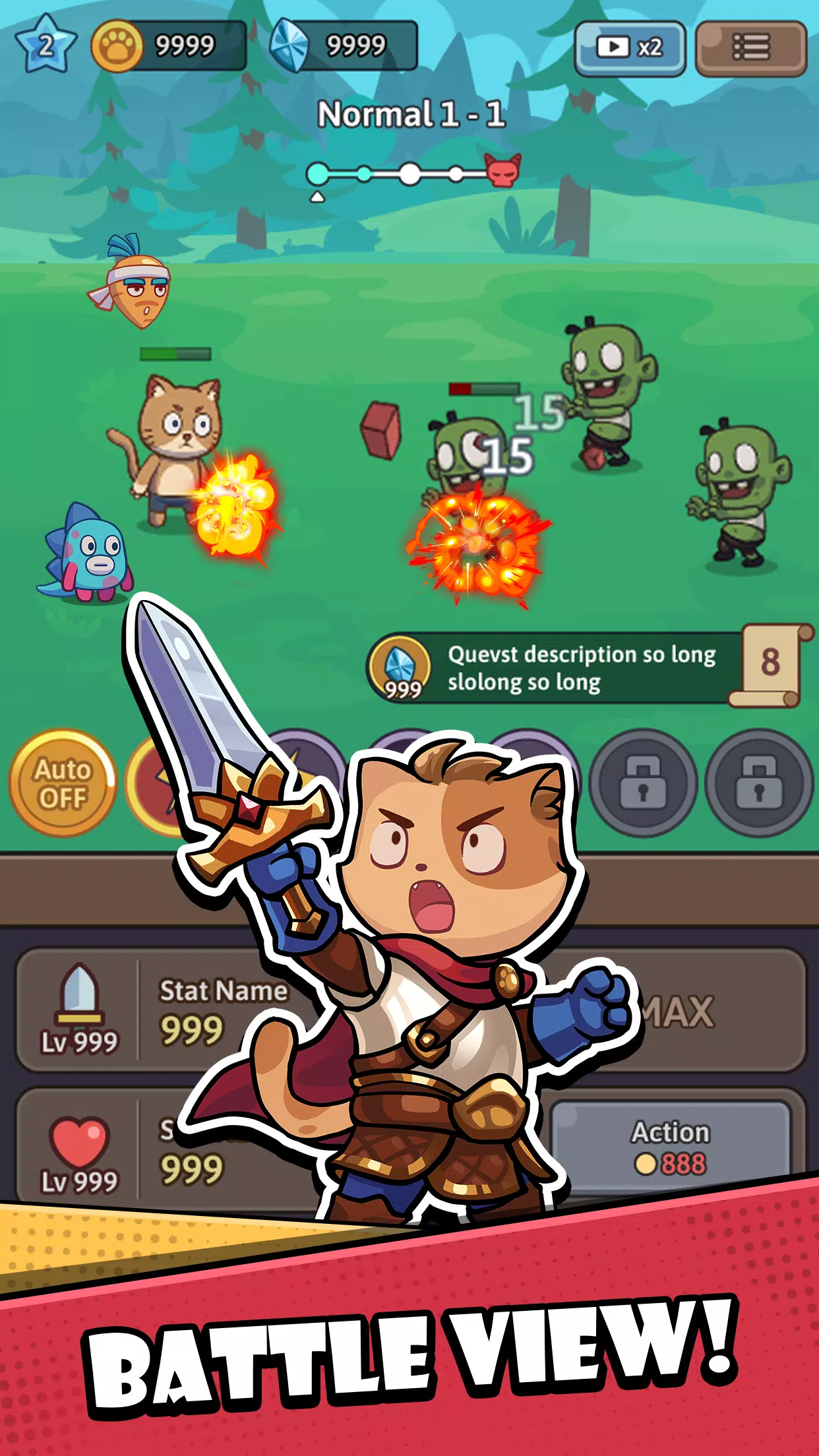 Cat Hero: Idle RPG War應用截圖第0張