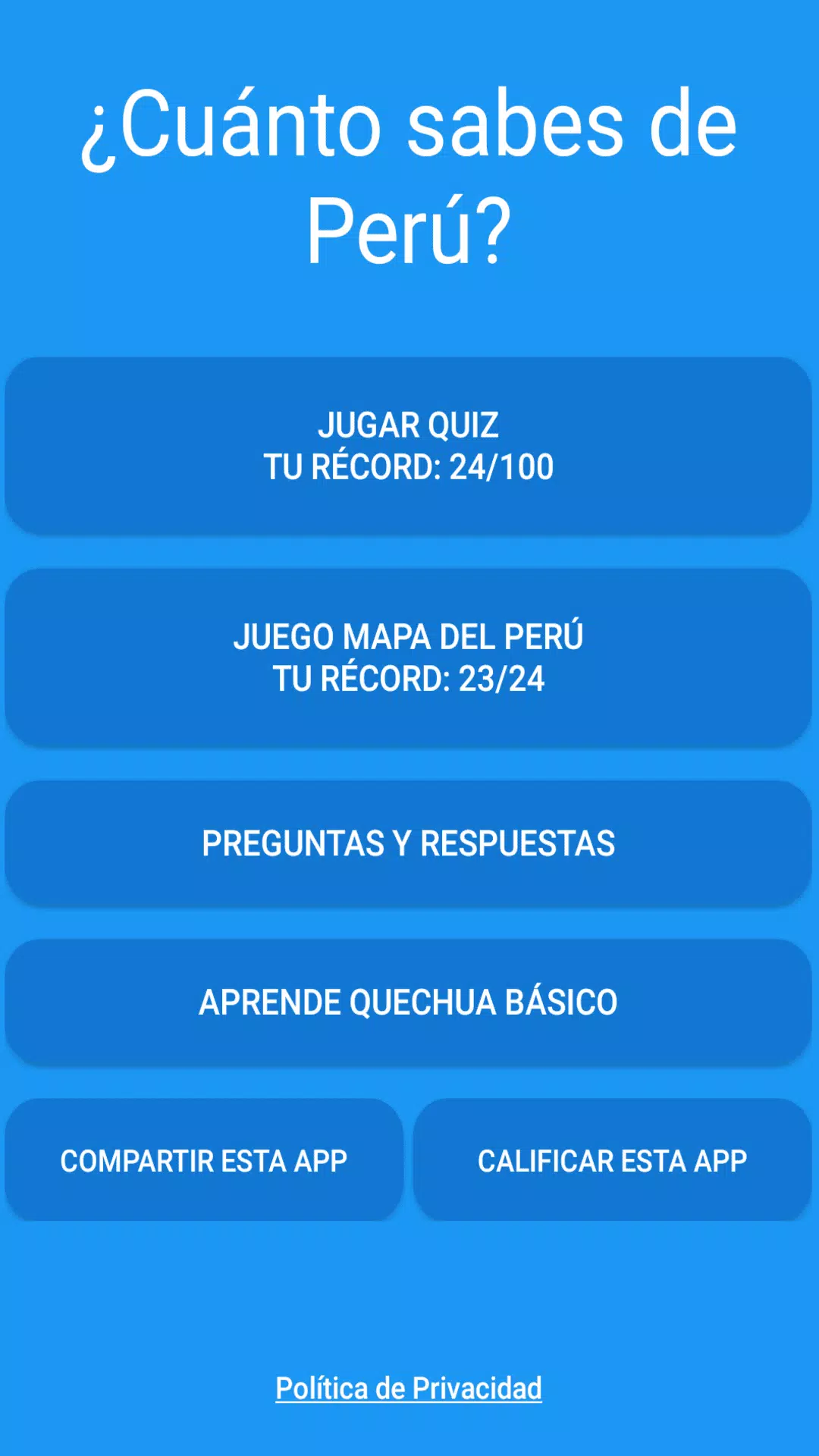 Test: ¿Cuánto sabes de Perú? 스크린샷 0