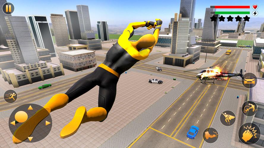 Flying Hero Crime City Battle Captura de pantalla 0