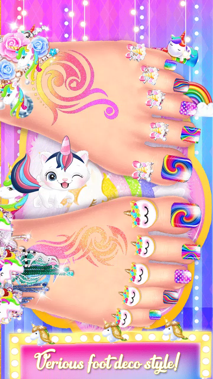 Unicorn Acrylic Nails Makeover Captura de pantalla 2