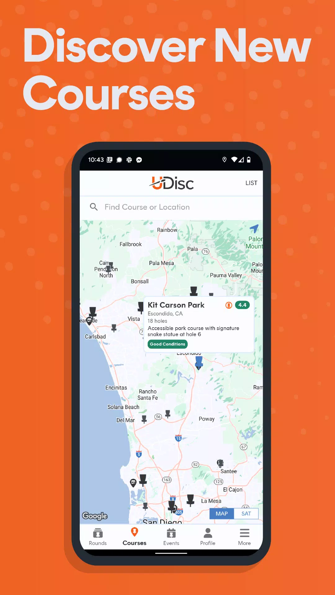 UDisc Disc Golf App स्क्रीनशॉट 0